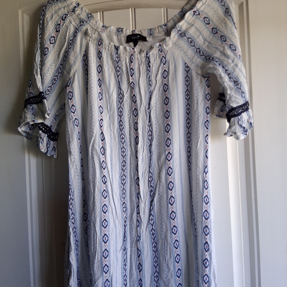 NAIF Blue and White Dress